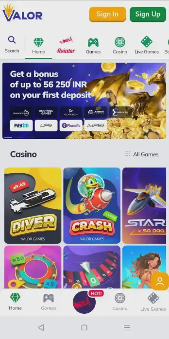 Valor Casino App